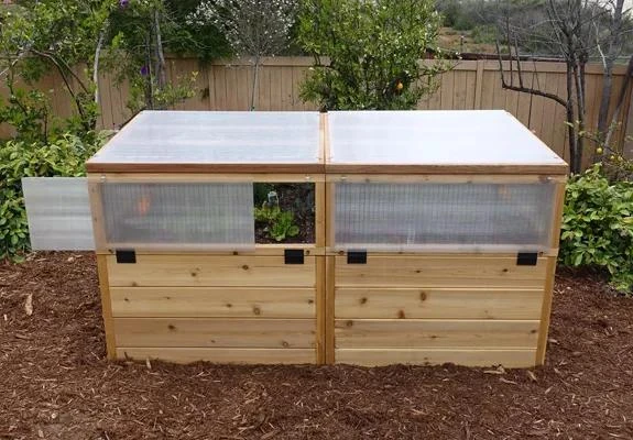 Garden In A Box Cedar Raised Bed With Greenhouse, 3' X 6'