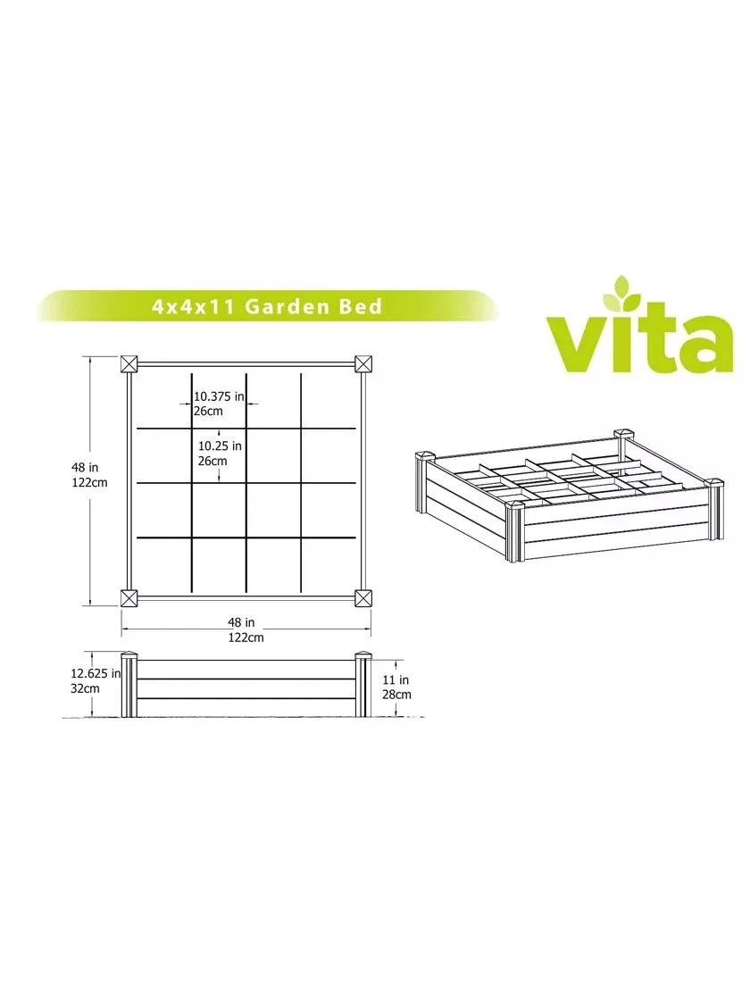 Raised Garden Bed With Grow Grid, 4' X 4' - Image 2
