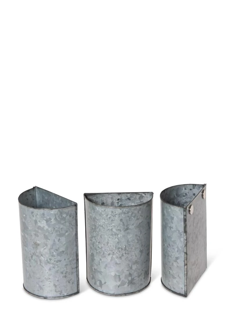 Mini Magnetic Galvanized Planter Pockets, Set Of 3 - Image 3