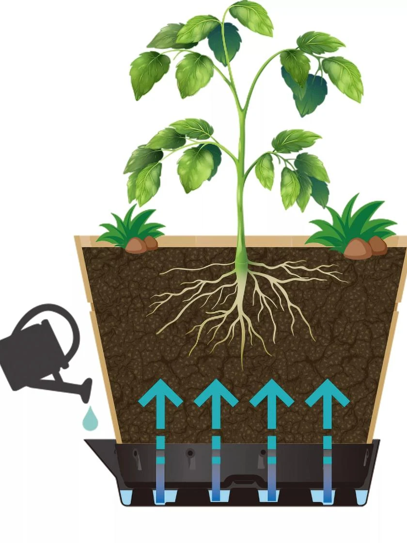 VegTrug® Build-a-Barrel Wooden Planter With Self-Watering Reservoir Tray, 18" - Image 3