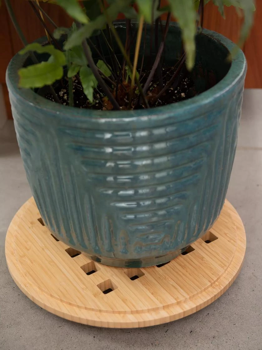 Bamboo Plant Caddy Round, 15.75" - Image 2
