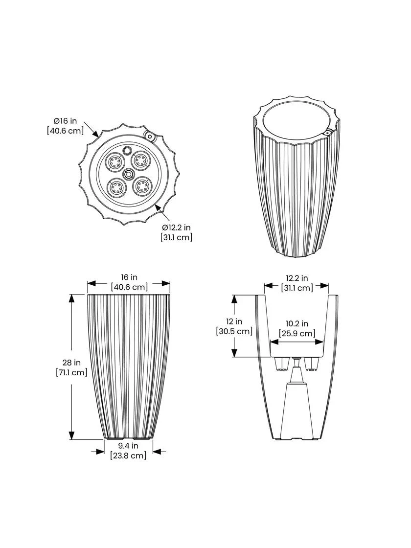 Sedona Tall Planter, 28" Height - Image 4